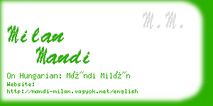 milan mandi business card